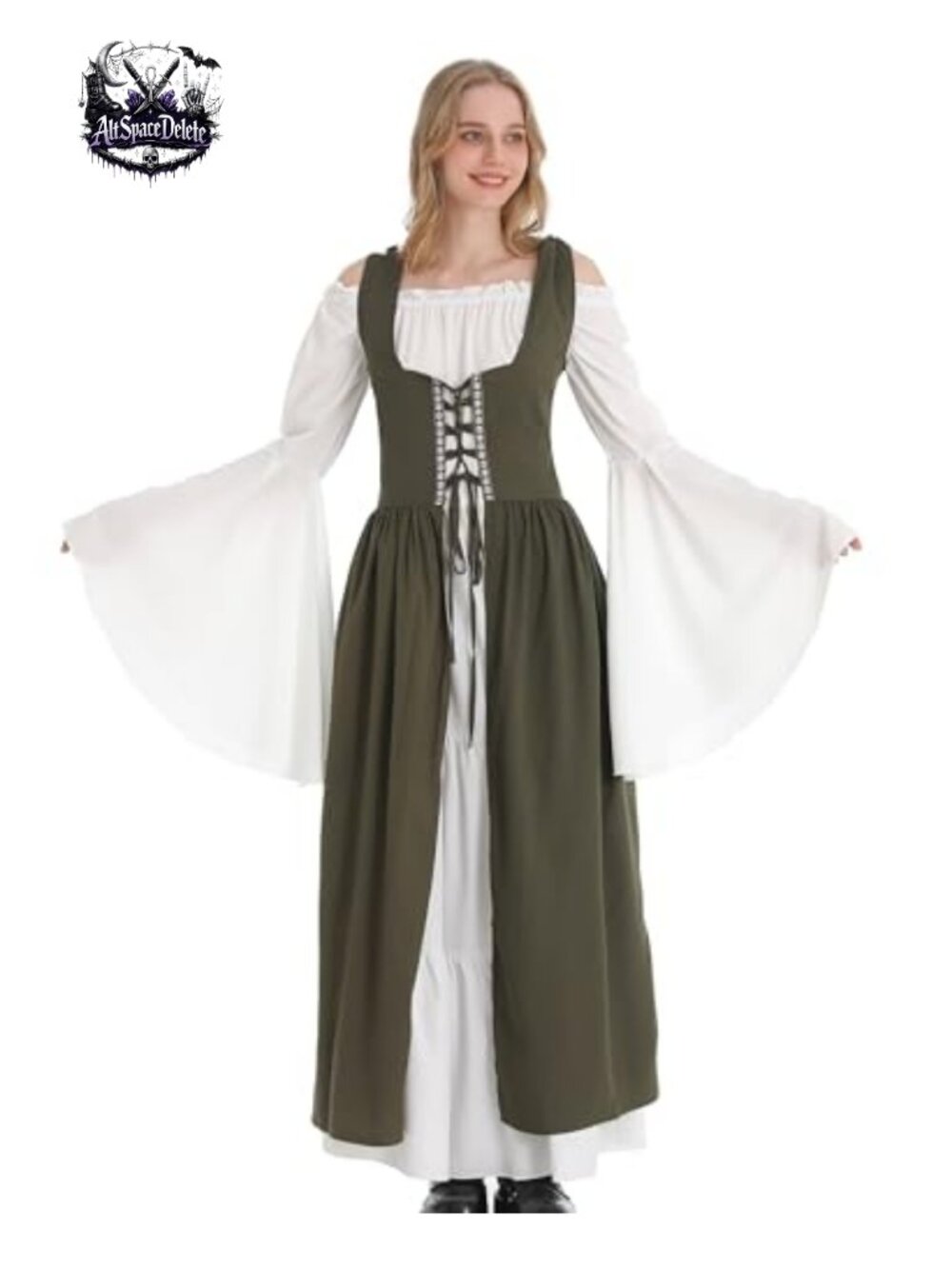 Medieval Renaissance Costume Women Fairy Dress Elf Cosplay Halloween